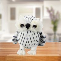 DLA DZIECI  MAŁA SOWA MASKOTKA  BIAŁA CZARNE CĘTKI