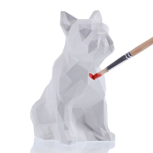 Kolorowanka 3D Bulldog Low-Poly Figurka Gipsowa na Arena.pl