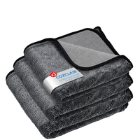 Zestaw Ścierek z Mikrofibry do Osuszania Auta Szare 3 Rozmiary 3 Sztuki