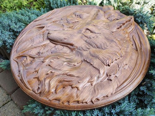 Obraz płaskorzeźba Lis w trawie okrągły drewniany obraz 30 cm na Arena.pl