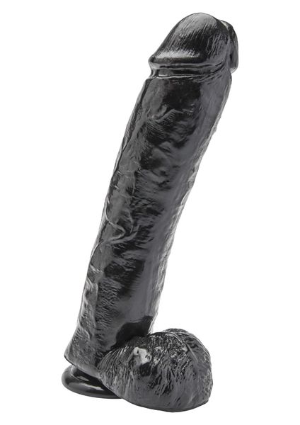 Dildo 11 inch with Balls Black zdjęcie 1