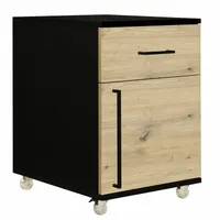 KONTENEREK SZAFKA POD BIURKO NA KÓŁKACH LOFTOWY CICHY DOMYK DĄB ARTISAN