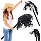 HORSE KOŃ NA PATYKU KIJU ZABAWKA GŁOWA KONIA HOBBY KONIK Z GRZYWĄ DŹWIĘK