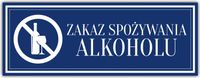 Tabliczka nierdzewana grawer ZAKAZ PICIA ALKOHOLU