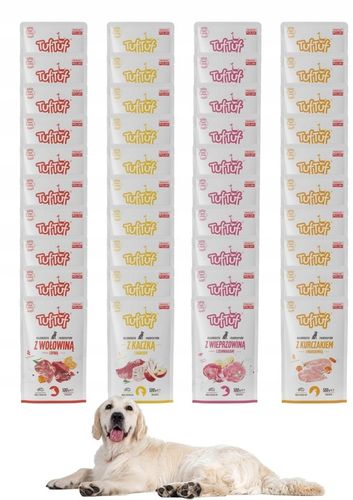 Mokra karma dla psa, 65% mięsa, saszetka 40x500g, zestaw Tuf Tuf mix smaków na Arena.pl
