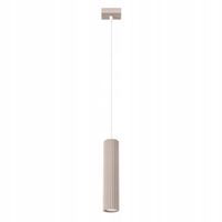 Lampa wisząca nowoczesna karbowana tuba taupe 1xGU10 10W KARBON Sollux