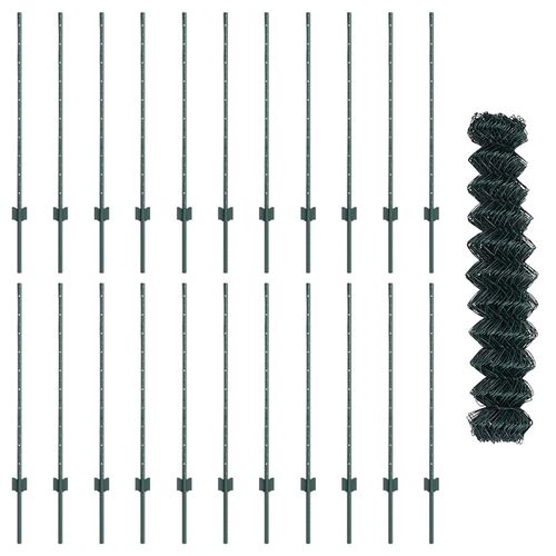 Ogrodzenie z słupkami Zielony 1 x 25 m Stal na Arena.pl