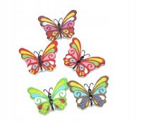 Guziki drewniane 17x24 mm motyl 5 szt. mix
