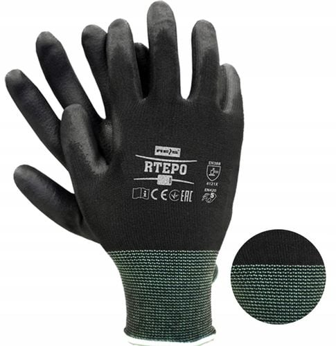 rękawice robocze / czarne / rozmiar: 7 - s / rtepo_bb7 na Arena.pl