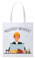 Dla Architekta Na Prezent Torba Eco Biała Shopper Z Nadrukiem Ze Zdjęciem