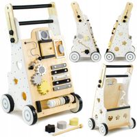 Jeździk pchacz drewniany chodzik dla dziecka dzieci tablica manipulacyjna