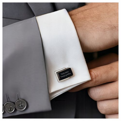 Grawerowane spinki do mankietów koszuli z własną grafiką tekstem na prezent na Arena.pl