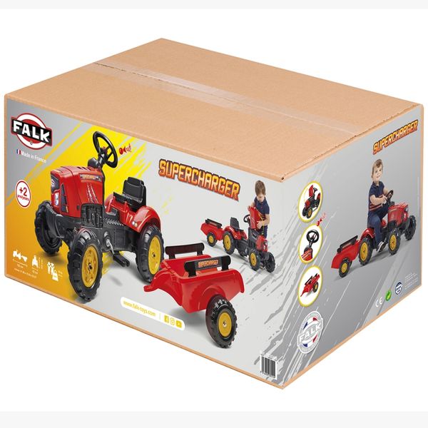 FALK Traktorek Red Supercharger Czerwony Otwierana Maska Od 2 Lat zdjęcie 19