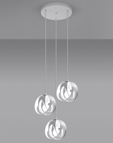 Industrialna lampa wisząca SL.1084 loftowa nad łóżko biała na Arena.pl