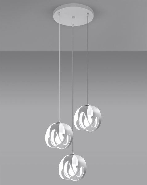 Industrialna lampa wisząca SL.1084 loftowa nad łóżko biała zdjęcie 3