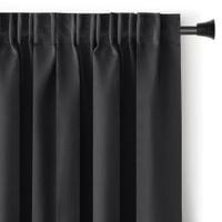 Zasłona blackout 90% na taśmie z szarfą 200x175 cm czarna Restilo