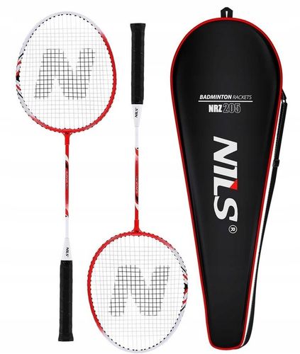 NILS Zestaw 2 Rakiety + 6 Lotek Piórowych Do Gry W Badmintona W Pokrowcu na Arena.pl