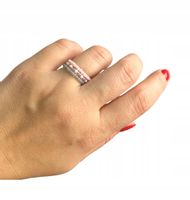 PIERŚCIONKI Z KORALIKÓW ZESTAW 3 SZTUKI RÓŻOWO-SZARO-SREBRNE