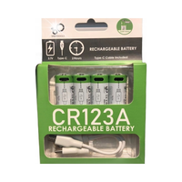 WIELOKROTNE BATERIE PALUSZKI AKUMULATORKI CR123A TYPE-C ŁADOWANE KABLEM
