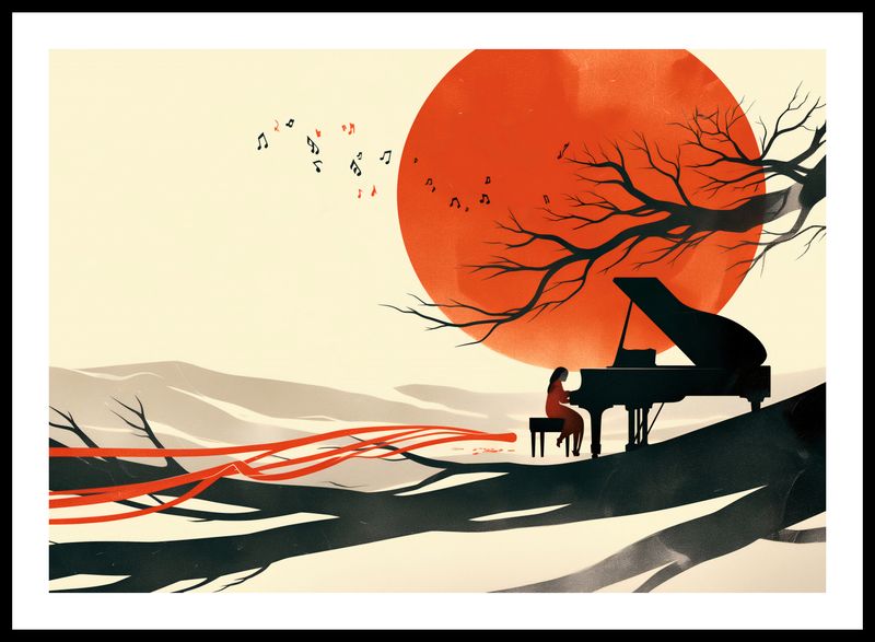 Plakat 66,5x46,5cm Pianistka zdjęcie 3