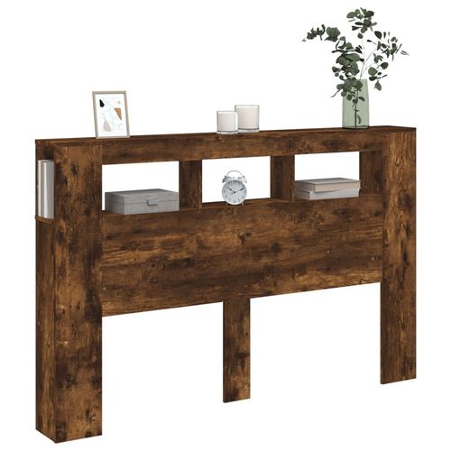 Wezgłowie łóżka z LED, przydymiony dąb, 160x18,5x103,5 cm na Arena.pl