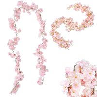 Sztuczne pnącze kwiaty wiśni do girlandy 1szt różowe dekoracyjne wystrój