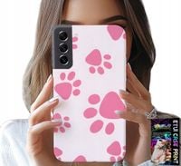 ETUI DO SAMSUNG GALAXY S22 - RÓŻOWE PSIE ŁAPKI, PLECKI, OBUDOWA CASE