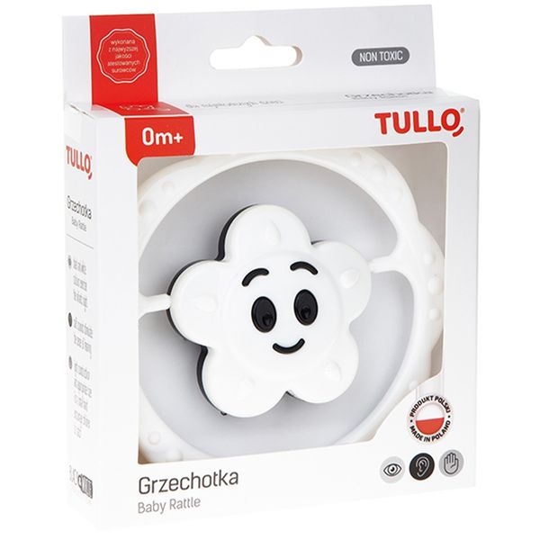 Grzechotka kwiatek BIAŁO-CZARNA zdjęcie 1