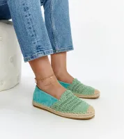 Miętowe ażurowe espadryle Gordana 37