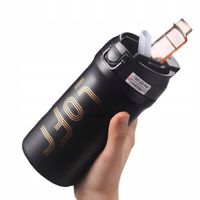 Czarny kubek do kawy ze stali nierdzewnej izolowany próżniowo 600 ml
