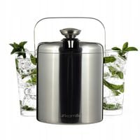 WIADERKO do LODU COOLER pojemnik TERMICZNY do chłodzenia SREBRNY + szczypce