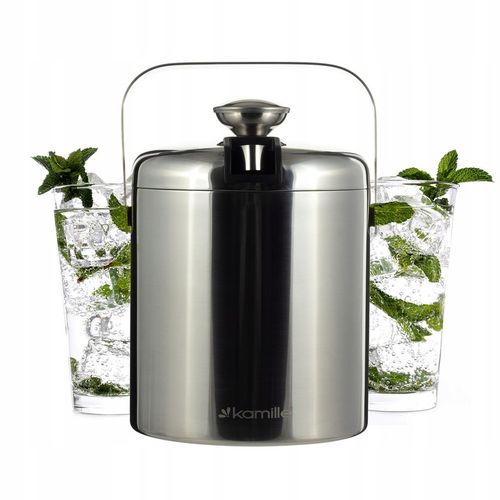 WIADERKO do LODU COOLER pojemnik TERMICZNY do chłodzenia SREBRNY + szczypce na Arena.pl