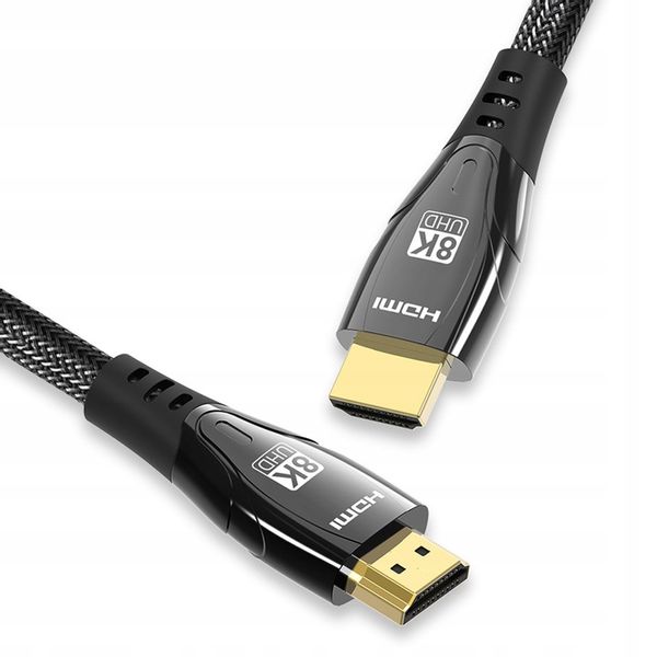 KABEL HDMI 2.1 48Gbps 8K 60Hz 4K 120Hz UHD HDR PRZEWÓD Z OPLOTEM DO PS5 5m zdjęcie 8