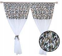 Firanka dziecięca dla chłopca czołg militaria wojsko MORO zielone 400x160