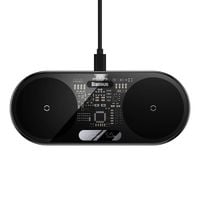 podwójna ładowarka bezprzewodowa qi z wyświetlaczem usb-c 20w - czarny