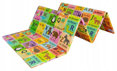 DUŻA MATA PIANKOWA SKŁADANA EDUKACYJNA DWUSTRONNA 180X200CM POLSKI ALFABET na Arena.pl