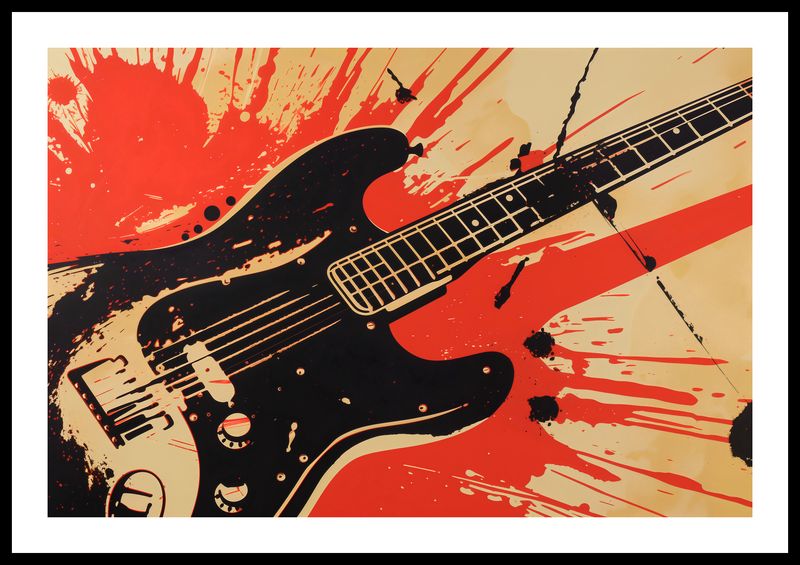 Plakat 60x40cm Gitara Elektryczna zdjęcie 3