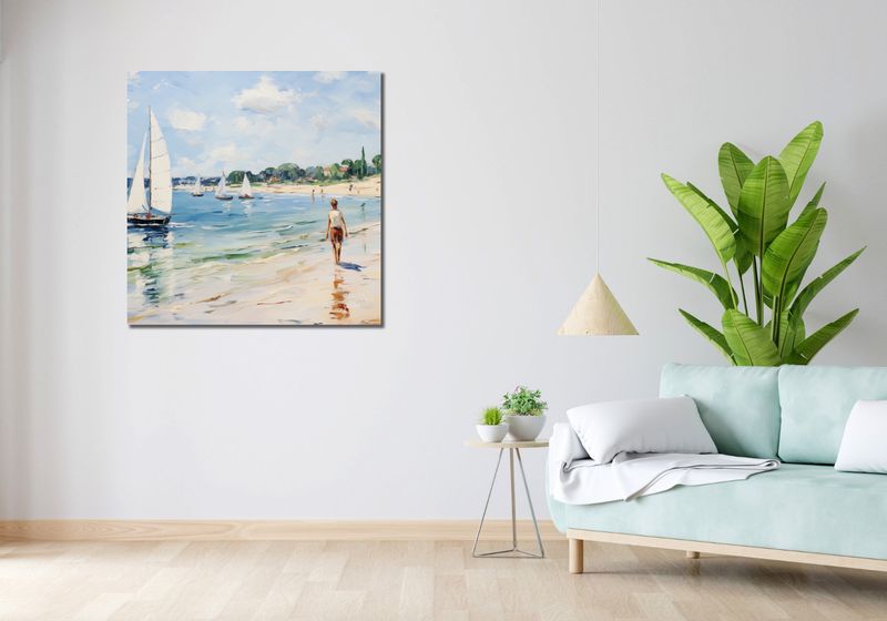 Obraz 90x90cm Życie na Brzegu zdjęcie 2