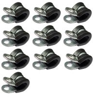 10x OP-06 Zawieszka do przewodów uchwyt obejma opaska: 8mm stal + guma