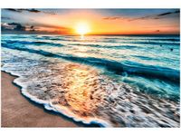 OBRAZ ZACHÓD SŁOŃCA PLAŻY CANCUN