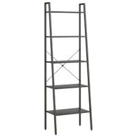 Regał drabina z 5 półkami, czarny, 56x35x174 cm