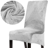 POKROWIEC NA KRZESŁO WELUR ANTYPOŚLIZGOWY SZARY