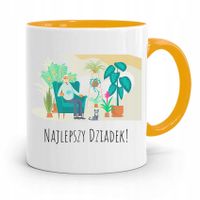 Kubek Żółty Na Dzień Dziadka Najlepszy Dziadek Z Nadrukiem Ze Zdjęciem