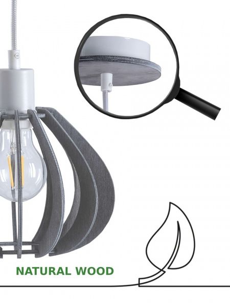 Lampa wisząca 3xE27 NICOLETA GREY 836 zdjęcie 4