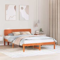 Ramka łóżka Z zagłówkiem Woskowy brąz 206.5 x 165.5 x 74 cm