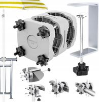 Mocowanie parasola ogrodowego do barierki uchwyt regulowany zacisk uniwers.
