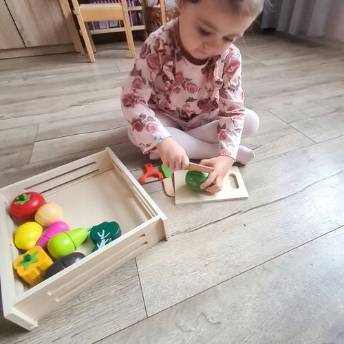 Drewniane Warzywa i Owoce do Krojenia na Rzepy dla Dzieci Zestaw na Prezent na Arena.pl