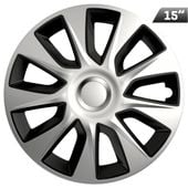 Kołpaki Stratos silver / black 15", 4 szt.