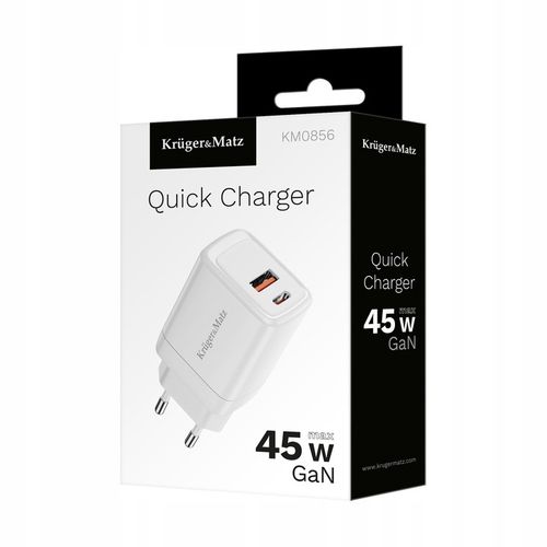 Szybka ładowarka sieciowa GAN 45W Power Delivery Quick Charge Kruger&Matz na Arena.pl