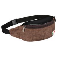 miejska saszetka w brązowym kolorze zawieszona na regulowanym pasku